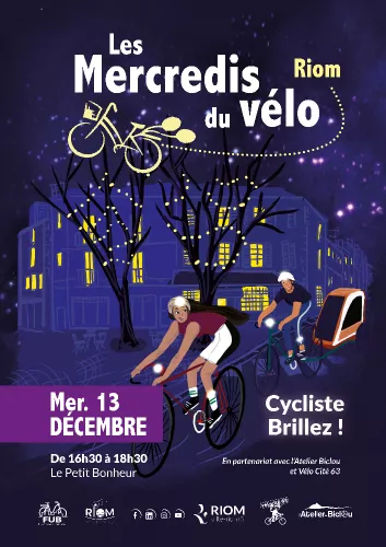 Cycliste, brillez !" à RIOM le mercredi 13 décembre de 16h30 à 18h30